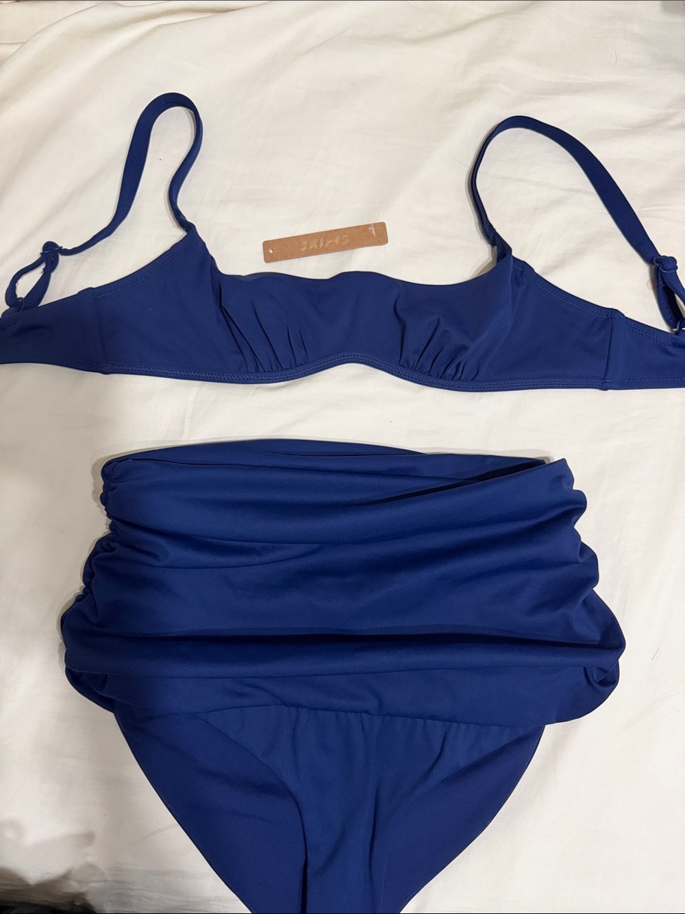 SKIMS Sculpting Swim Ruched Bikini Set Midnight Navy Top S Bottom M